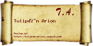 Tulipán Arion névjegykártya